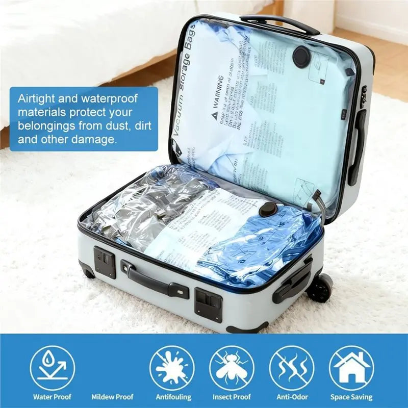 B59B-Space Saver Vacuum Storage Bag With Pump For Clothing,Travel Vacuum Seal Bag Vacuum Packing Bags For Luggage, Blankets