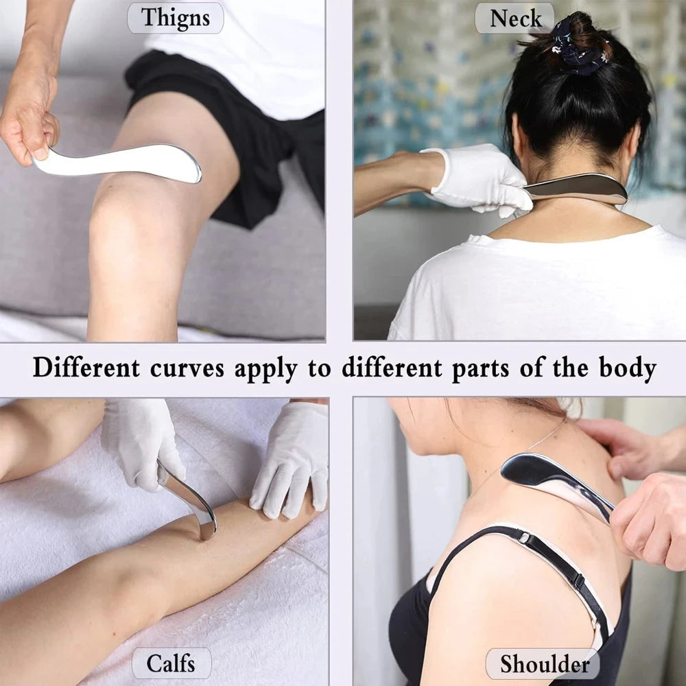 Stainless Steel Gua Sha Massage Tools Muscle Scraper Tool,Graston Tool Set for myofascial Release,Scar Tissue Massager for Back