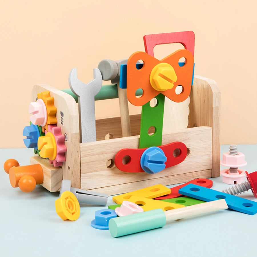 Kids Tool Bench Wooden Set Toys Montessori Toys Workbench Construction Toys Educational   Toys Christmas Birthday Gifts boys