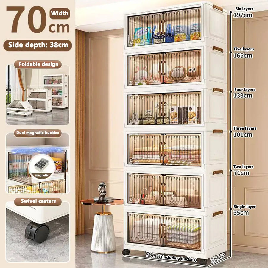 Foldable Sundries Cabinet Dustproof Storage Wardrobe Home Organization Solution