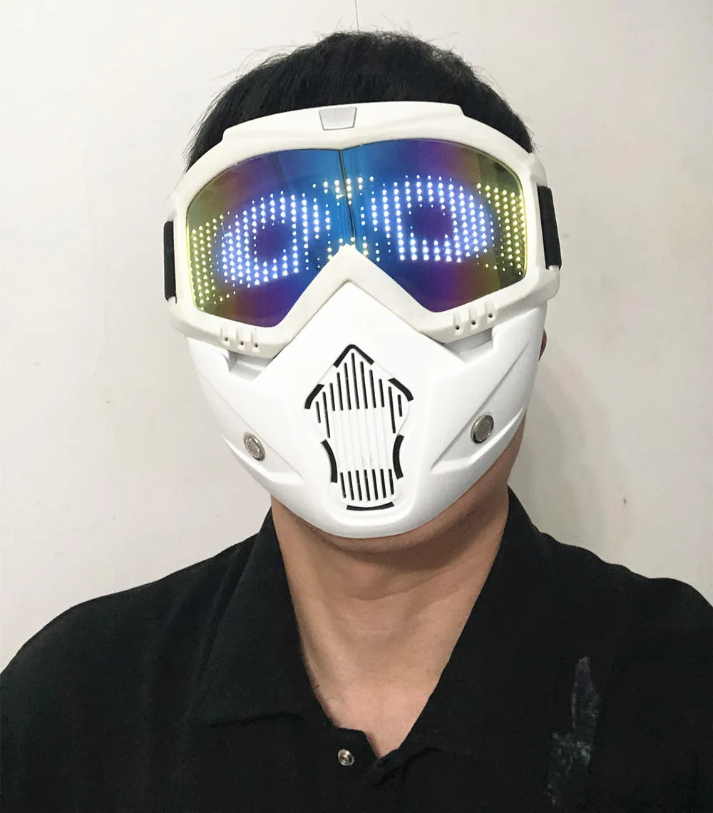 Halloween Bunny Girl Colplay Bluetooth APP Light Up Purge Mask Halloween Masquerade Party LED Face Masks for Kids Men Women