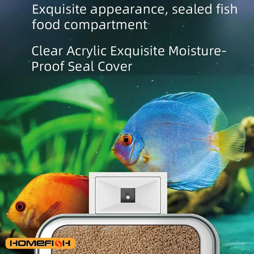 WiFi Smart Automatic Feeder Aquarium Goldfish Timing Feeder 100ML Large Capacity APP Control Feeding Records Remind Fish Feeder