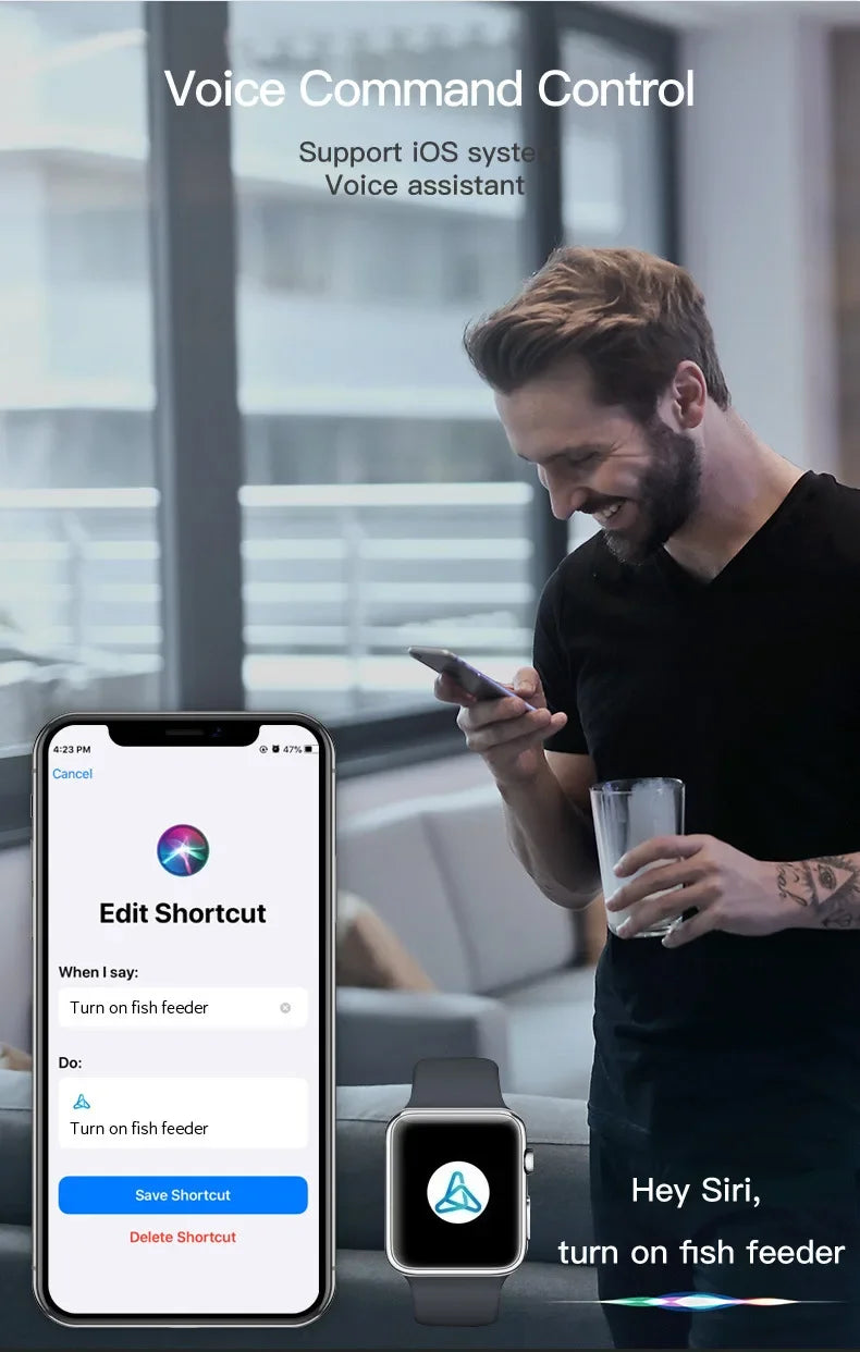 Automatic Aquarium Fish Tank Feeder Timing/Wifi Wireless Smart Phone App Intelligent Speaker Voice Remote Control Fish Feeding