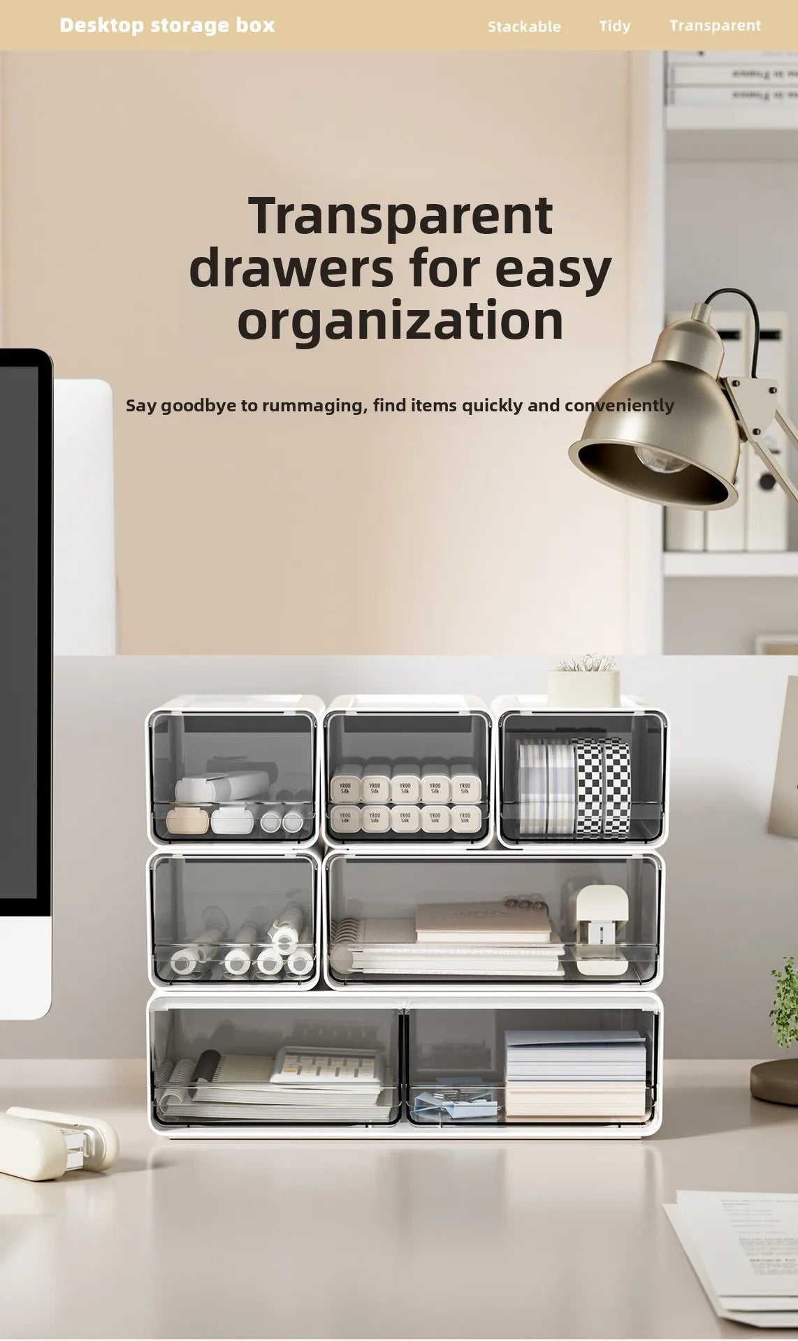 Simple Der Sle Desktop Organizer Cosmetic Storage Cabinet Office Document Storage Box Multi ids Space Saver