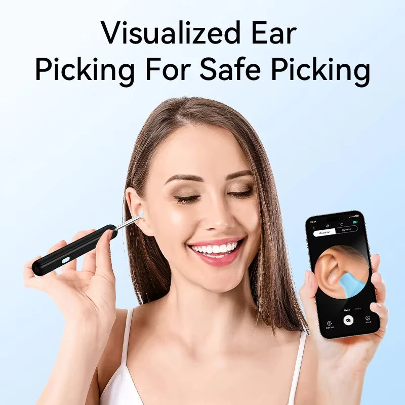 Smart ear cleaner with wireless camera and LED light offers high-precision ear wax removal as a wireless otoscope cleaning kit