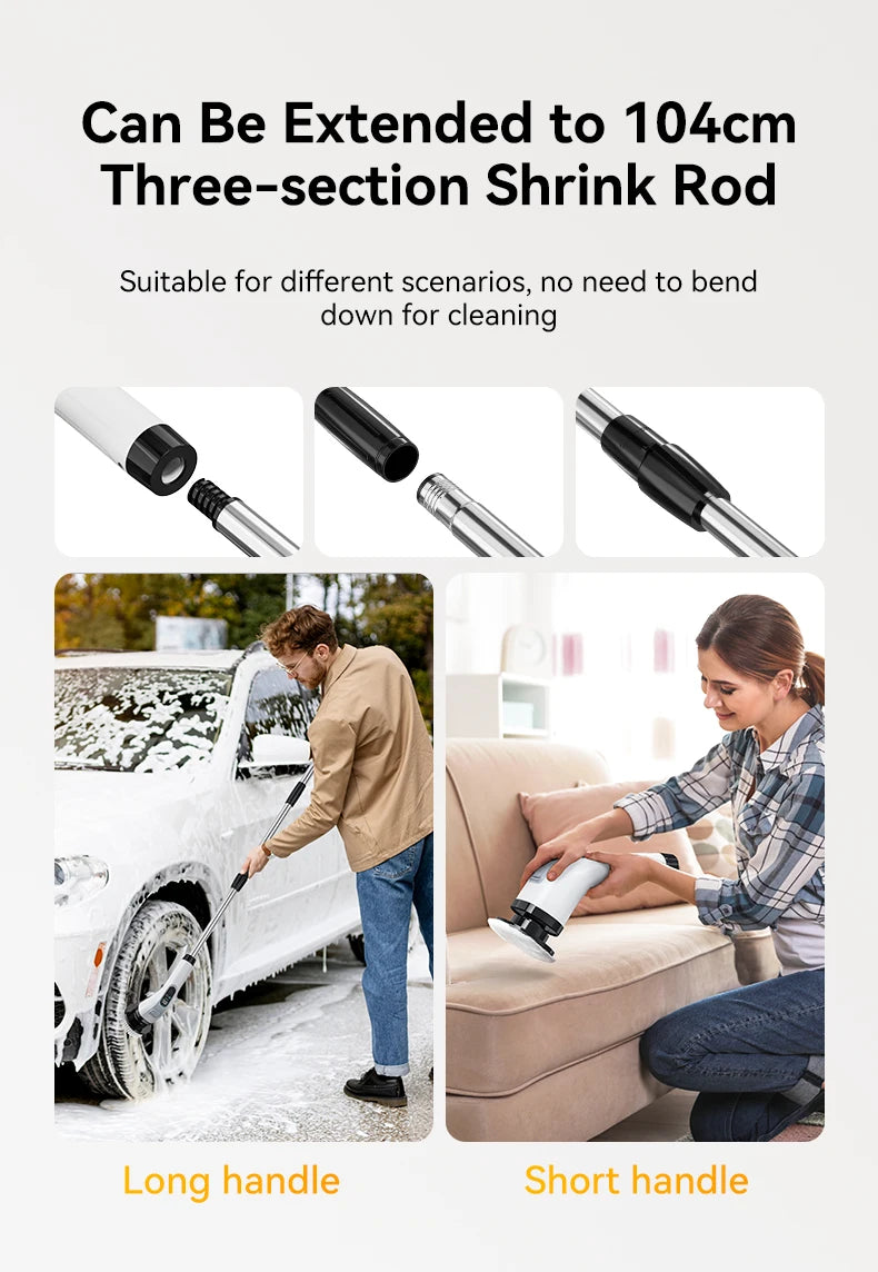 Cordless Electric Cleaning Brush 7-in-1 Bathroom Window Electric Spin Cleaner Kitchen Toilet  Automotive Household Rotate Clean