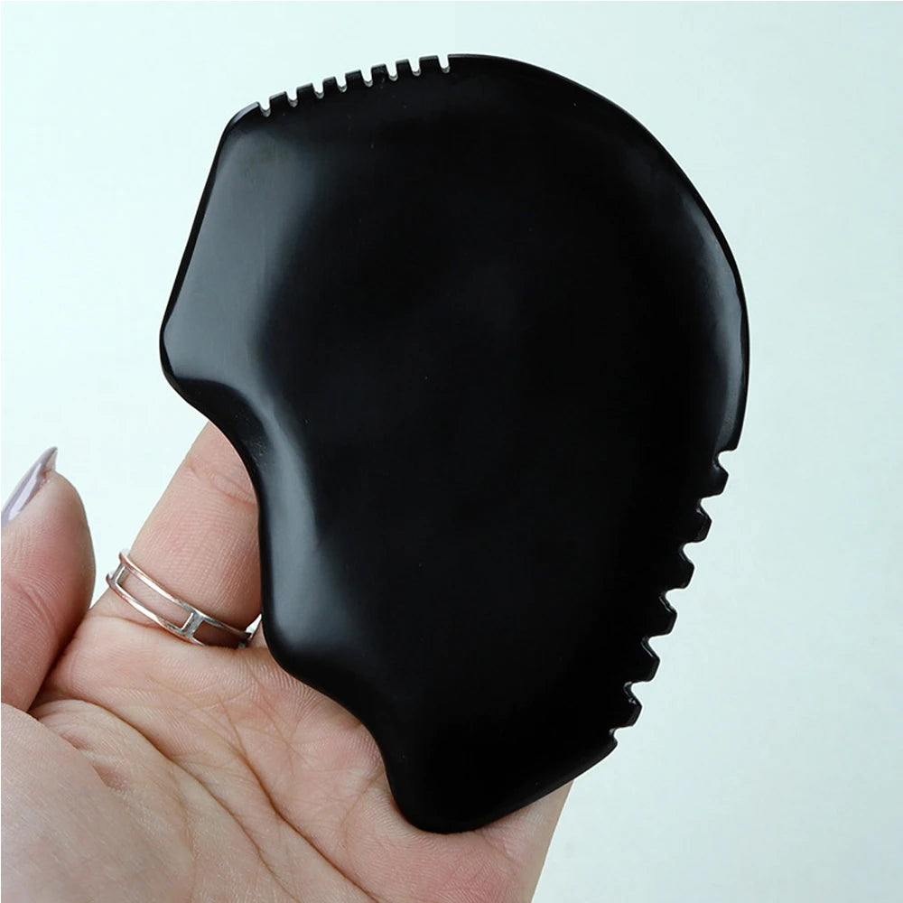 Gua Sha Facial Body Massage Tools,Unique 9-Edge Gua Sha Bian Stone,3D Gua Sha Stone with Ridges,Gua Sha Scraping Massage Tool