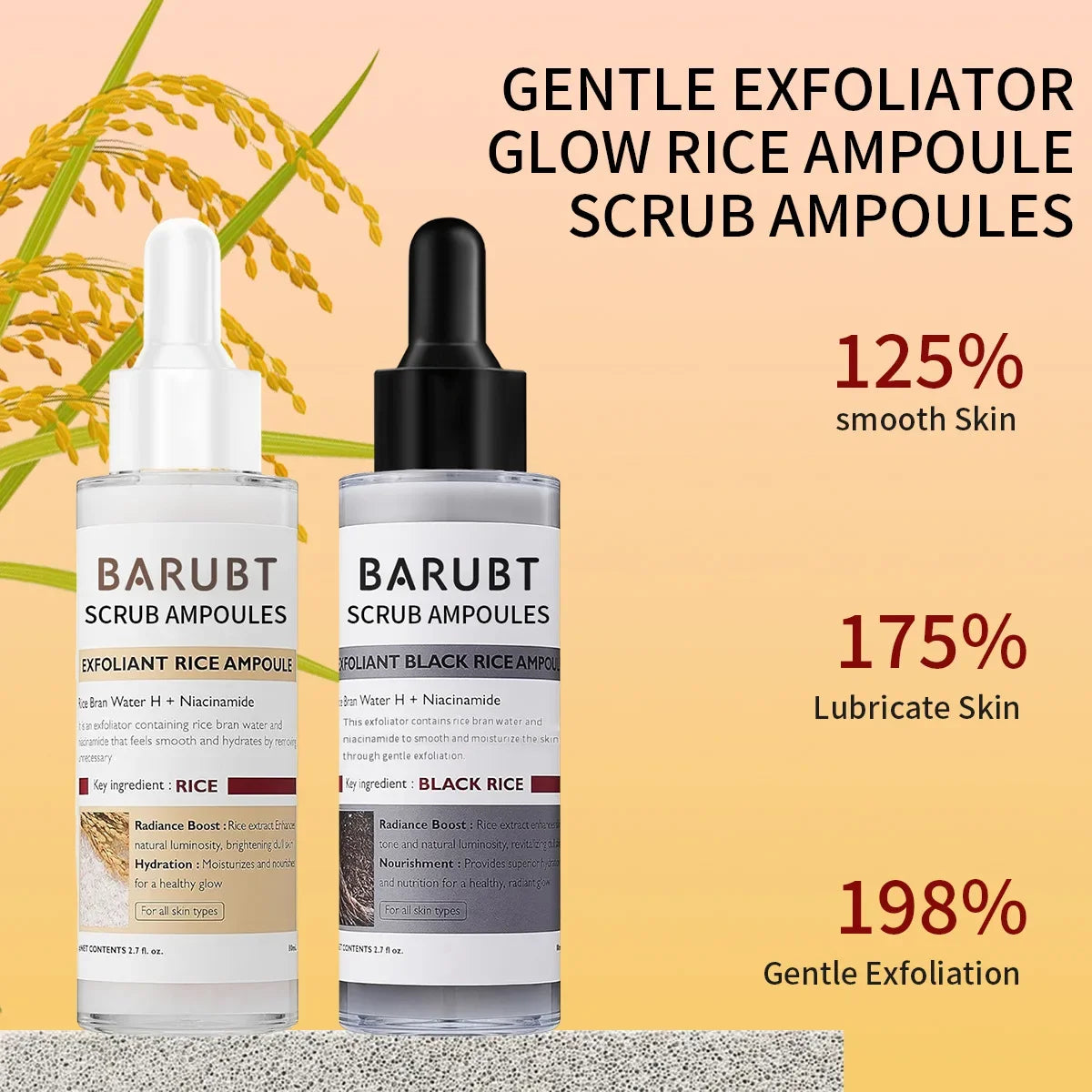 Peel Shot Glow Rice Ampoule Serums for Brightening, Exfoliating, and Moisturizing - Suitable for All Skin Types