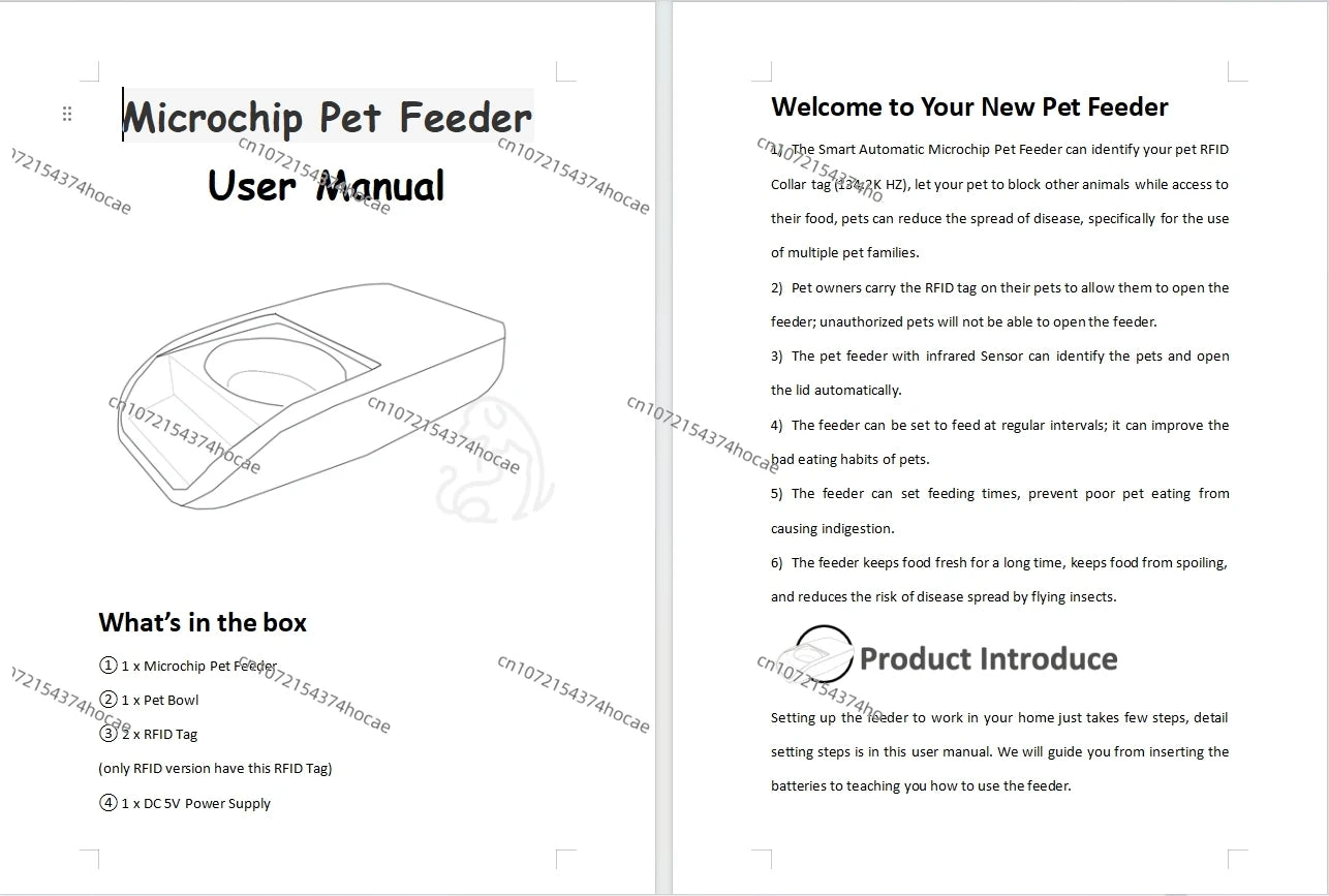 NEW Smart RFID Pet Feeder Bowl For Cats Dog And Multi Pets Homes Intelligent Automatic Timed Cat Food Dispenser
