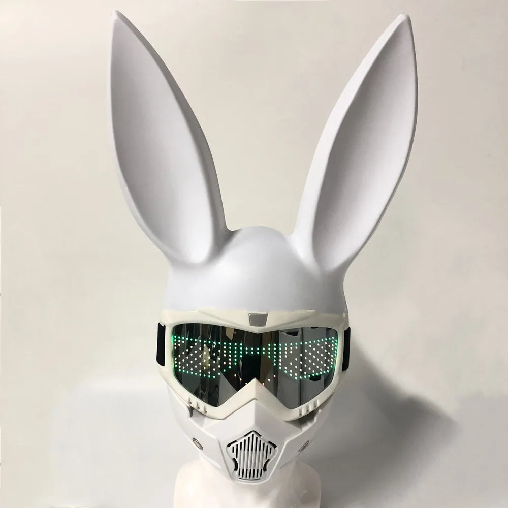Halloween Bunny Girl Colplay Bluetooth APP Light Up Purge Mask Halloween Masquerade Party LED Face Masks for Kids Men Women