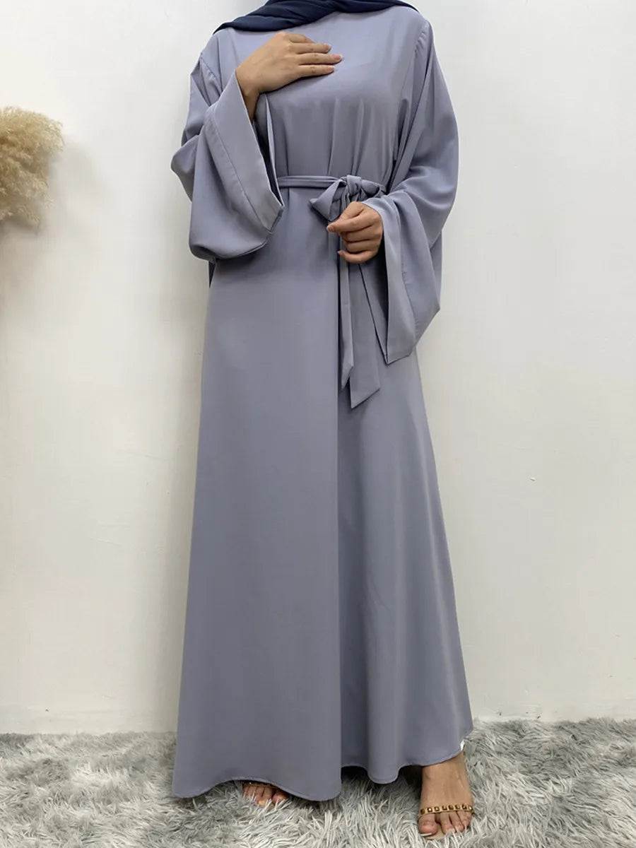 Muslim Women Arabic Dubai Eid Abaya Plus Size Long Dress Modest Ramadan Solid Color Prayer Robe Kaftan Femme Islamic Clothing