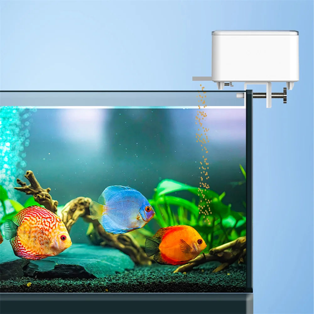 Smart APP fully automatic aquarium fish tank feeder timer wireless mobile phone remote control fish food machine