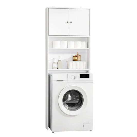 SoBuy BZR165-W Washing Machine wardrobe with wardrobe & Shelves bathroom storage s wardrobe Freestanding Toilet Space Savers