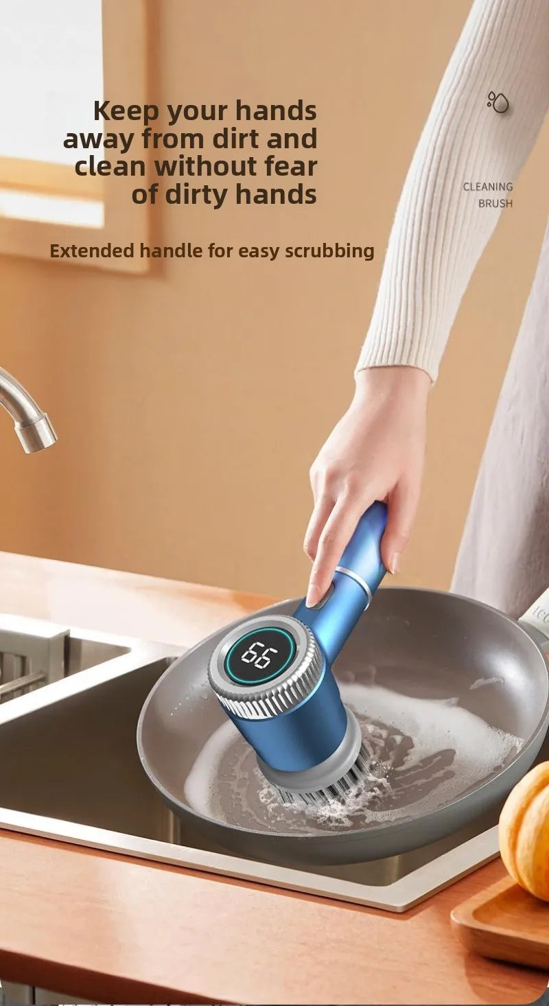 Multifunctional Electric Cleaning Brush Wireless Household Washing Pot Dishwashing Shoe Artifact Bathroom Electric CleaningBrush