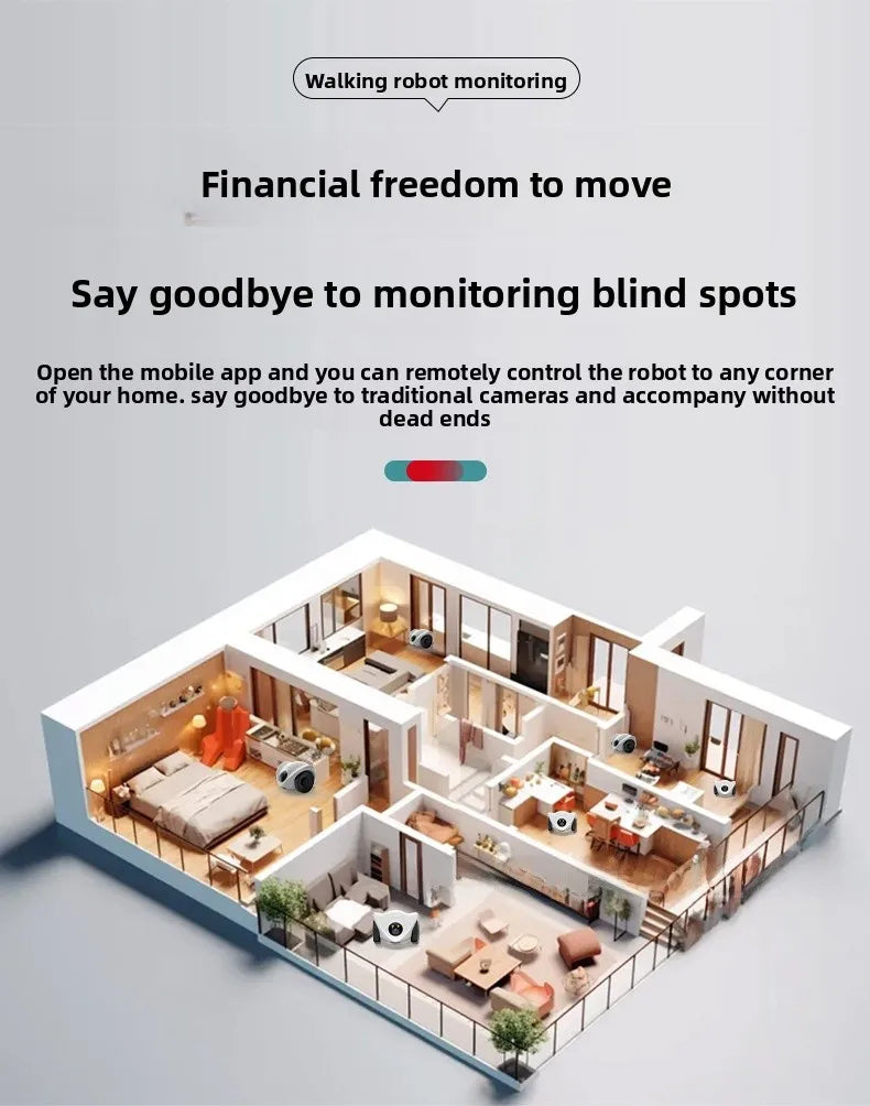 Intelligent pet feeder can be remotely controlled equipped with a camera capable of moving communicating and featuring a laser