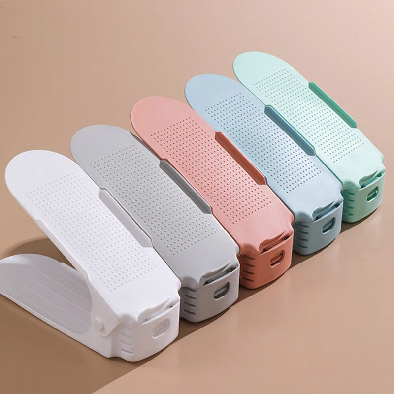 8pcs Adjustable Shoe Stacker Double Shelf Space Savers Shoe Slots Organizer Shoe Slots Shoe Rack Holder for Closet Organization