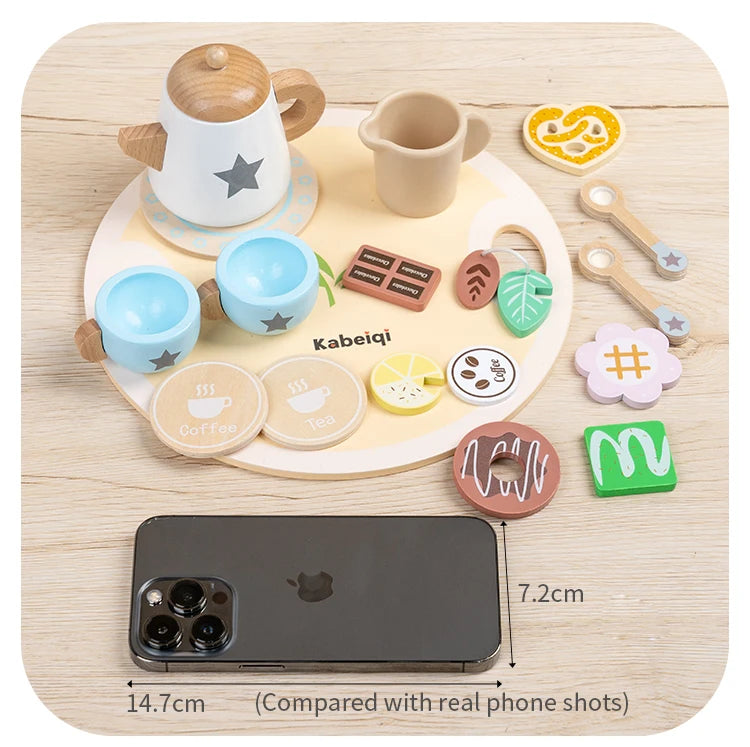 Children's simulation wooden toys, tea set sets, pretend games, baby educational toys, birthday and holiday gifts