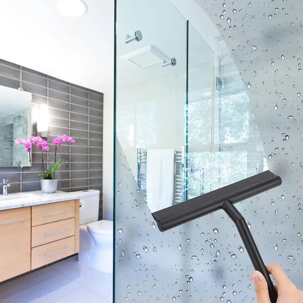 Shower Squeegee  for Glass Door Shower Wall Scraper Cleaner With Silicone Holder Bathroom Mirror Wiper Scraper Glass Cleaning