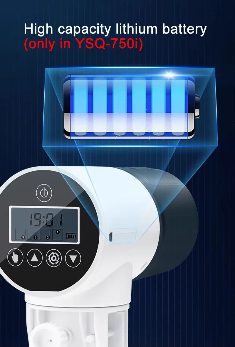 Automatic Aquarium Feeder Intelligent Timing Feeder Fish Tank Gold Fish Feeder Large Capacity Turtle Smart LCD Display Dispenser