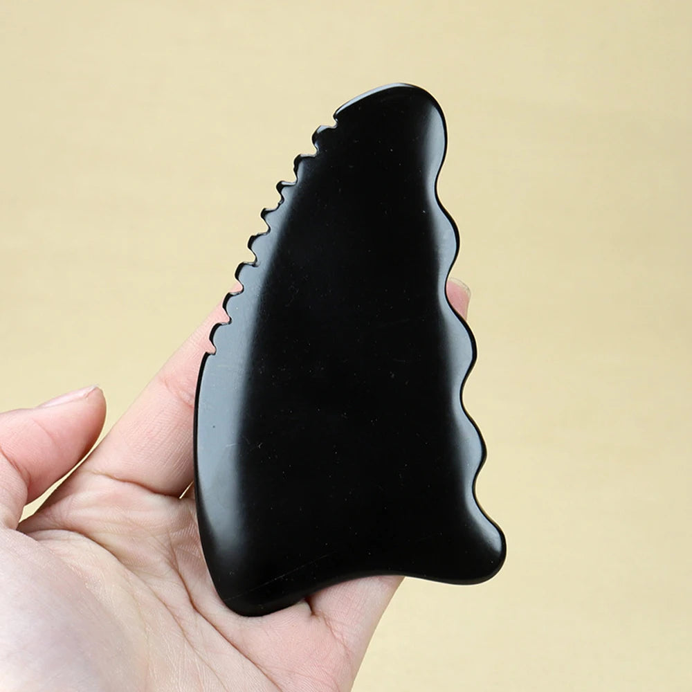 Gua Sha Facial Body Massage Tools,Unique 9-Edge Gua Sha Bian Stone,3D Gua Sha Stone with Ridges,Gua Sha Scraping Massage Tool