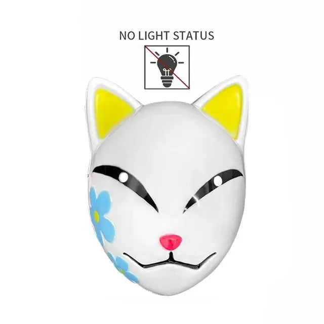 Halloween Cat Face Mask Halloween Glow LED Masks Anime Cosplay Masks Halloween Christmas Party Lighting Cat Masks