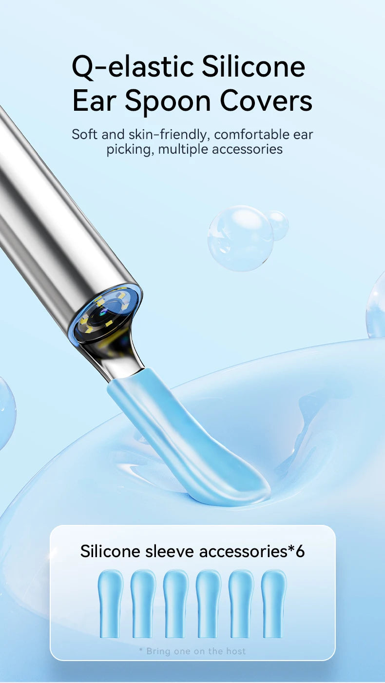 Smart ear cleaner with wireless camera and LED light offers high-precision ear wax removal as a wireless otoscope cleaning kit