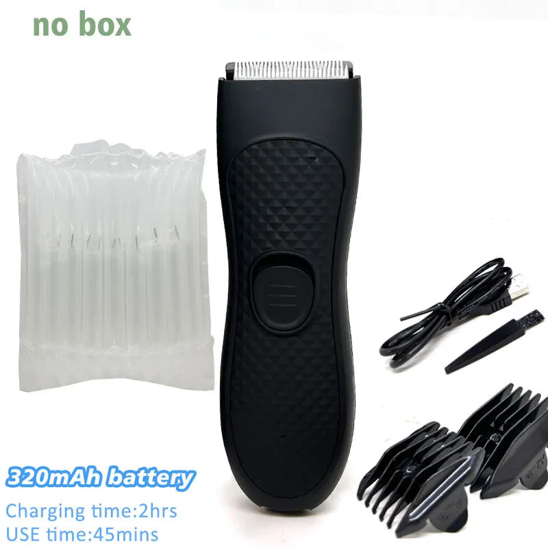 Men's Electric Groin Hair Trimmer Pubic Hair Trimmer Body Grooming Clipper for Men Bikini Epilator Rechargeable Shaver Razor