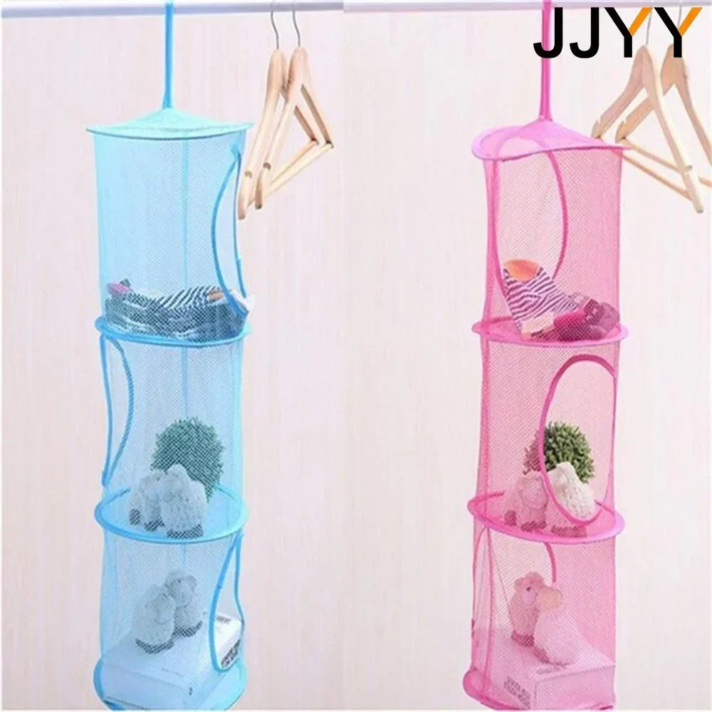 Cylindrical Multi Layer Hanging Wall Storage Organizer Toy Clothes Bag for Home Organization