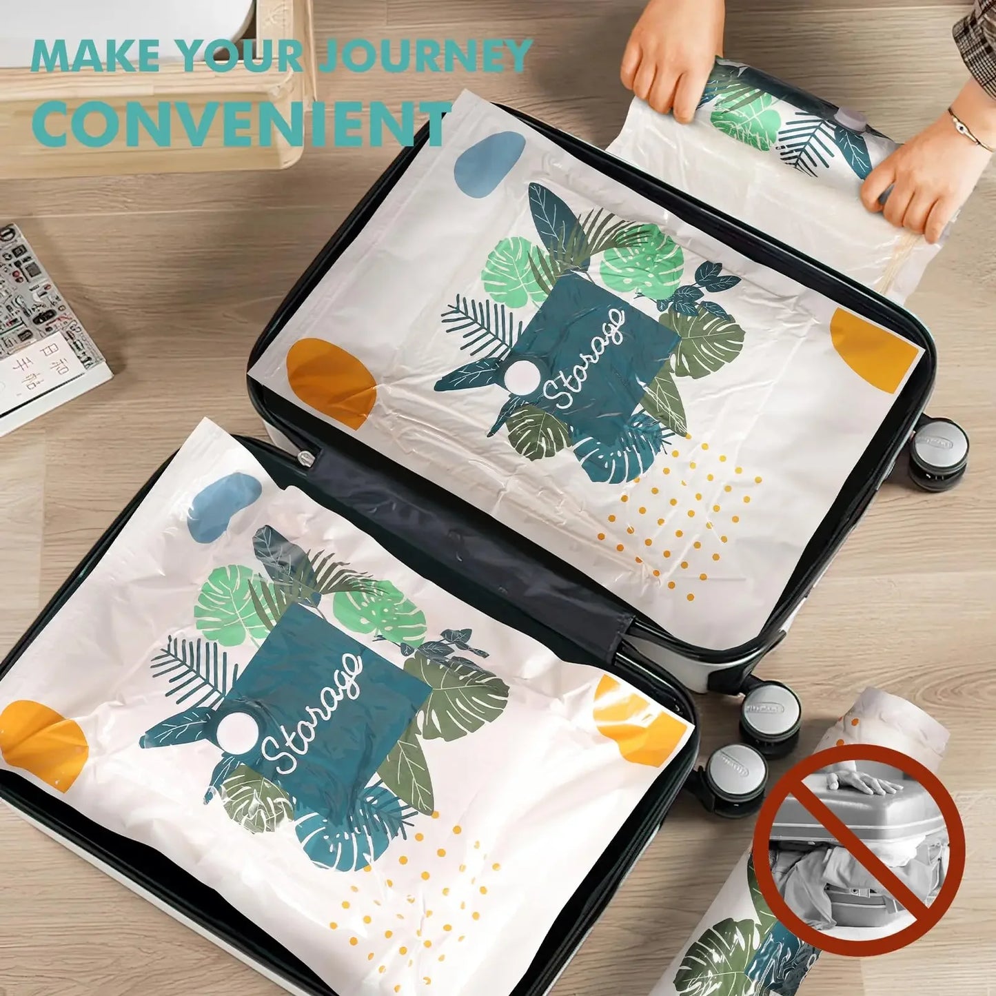 Space saver vacuum storage bags with Hand Pump for Travel Organizer Bags for Comforters, Blankets, Bedding,Packing Bags