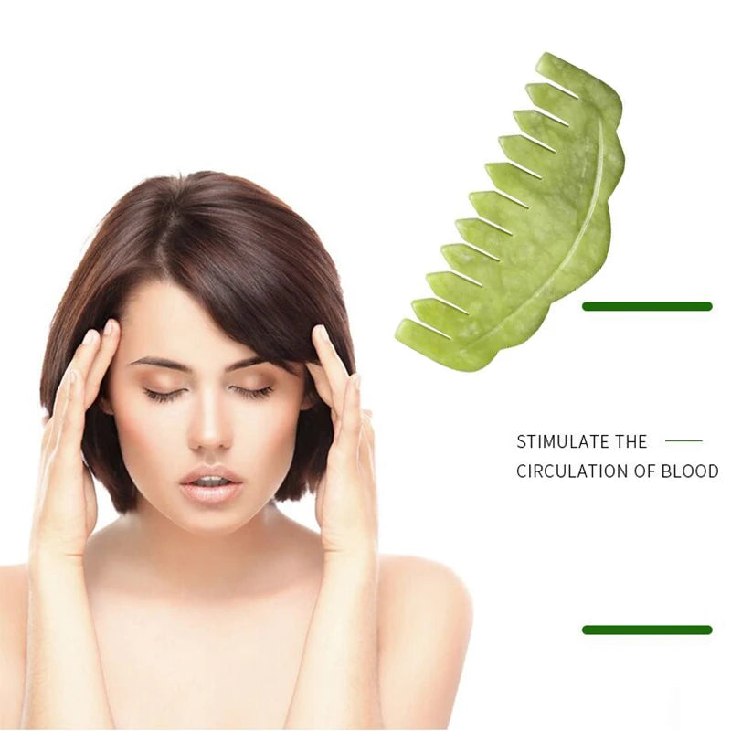 Natural Jade Stone Guasha Board Gouache Scraper For Body Acupoint Press SPA Acupuncture Skin Facial Care Massage Anti Aging Tool