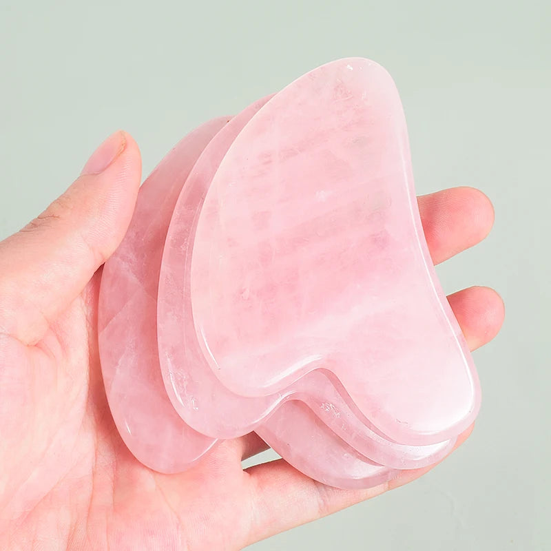 Natural Facial Massager Face Roller Gua Sha Scraper Double Heads Jade Stone Roller Skin Care Rose Quartz Massage for Face Body