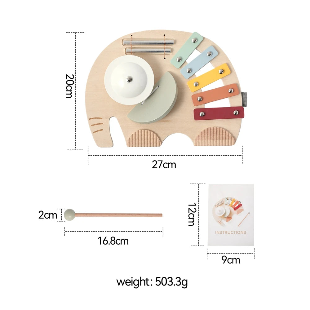 Wooden Instruments Baby Toys Educational Toys Elephant Xylophone Children's Musical Toys Newborn Birthday Gifts Music Table Toys