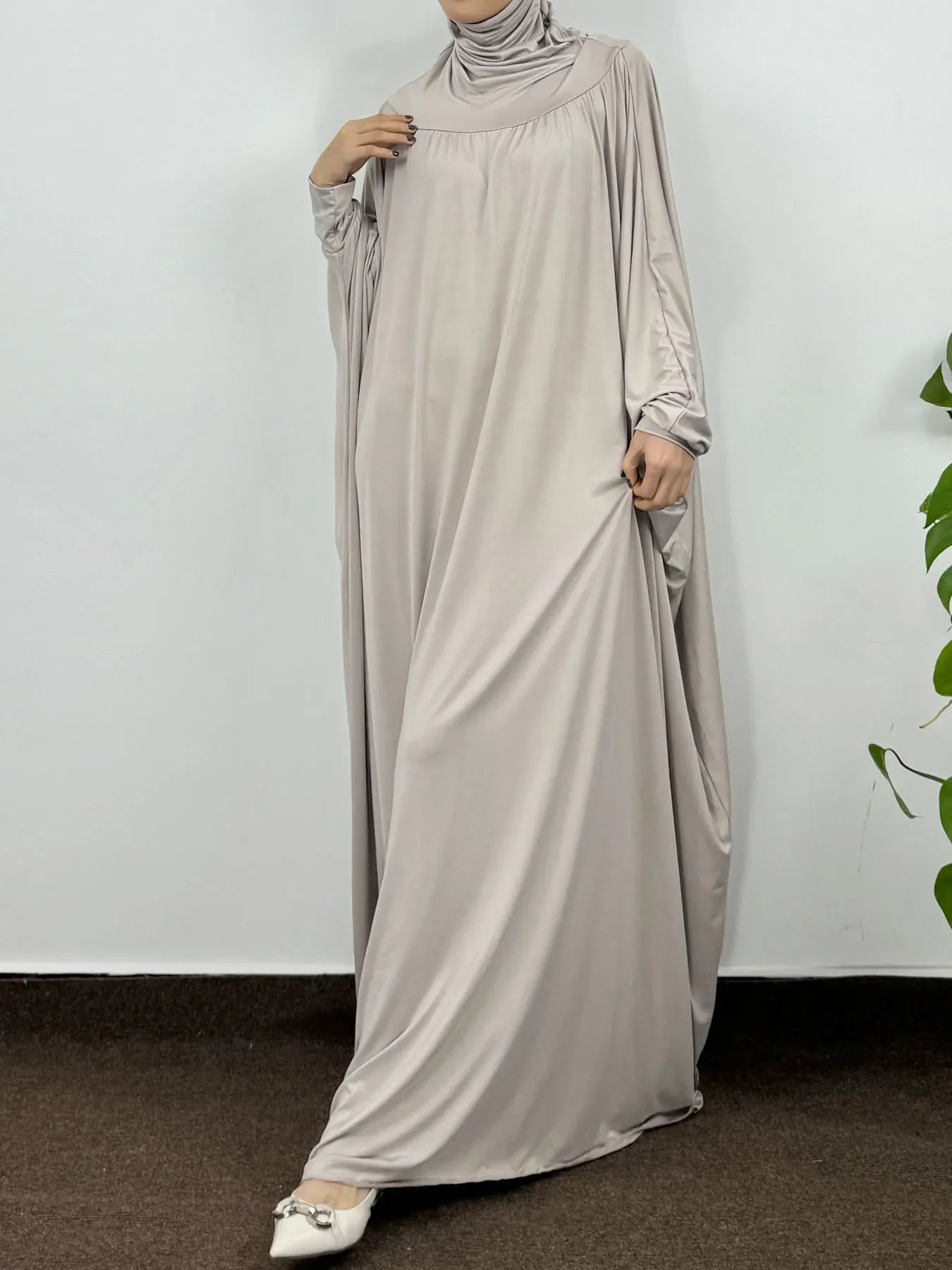 Modesty Ramadan Prayer Dress Muslim Abayas Hooded Long Sleeve One-piece Hijab Dress Women Jilbabs Turkish Kaftans Islamic Abayas