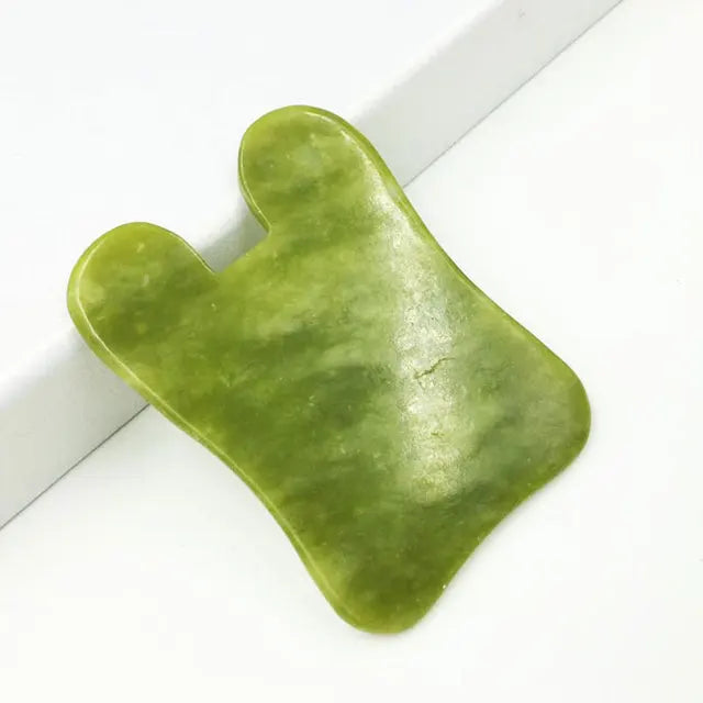 Natural Jade Stone Guasha Board Gouache Scraper For Body Acupoint Press SPA Acupuncture Skin Facial Care Massage Anti Aging Tool