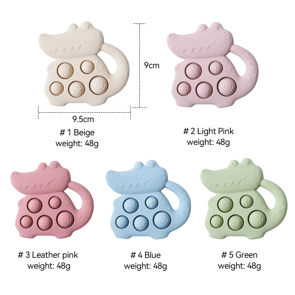 1pc Silicone Baby Toys,0-12 Baby Teether Toys,Baby Fidget Toys,Teething Sensory Toys,Silicone Hand Bell,Silicone Soothing Toys