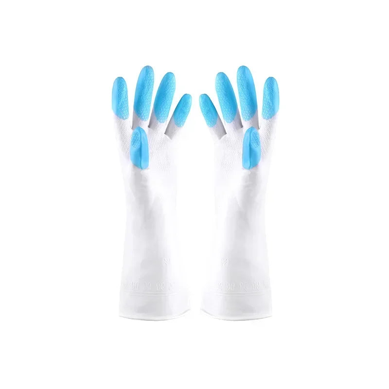 1 Pair Kitchen Household Gadgets Dish Washing Tools Soft Scrubber Rubber Dishwashing Gloves Kitchen Cleaning Silicone Gloves