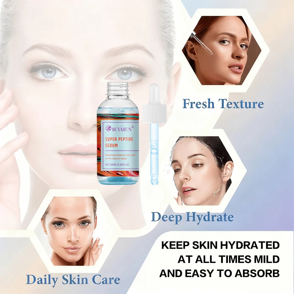 SUYARUN Super Peptide Blue Serum - Advanced Anti-Aging & Firming | Brightening & Elasticity Boost | Intensive Repair Serum.
