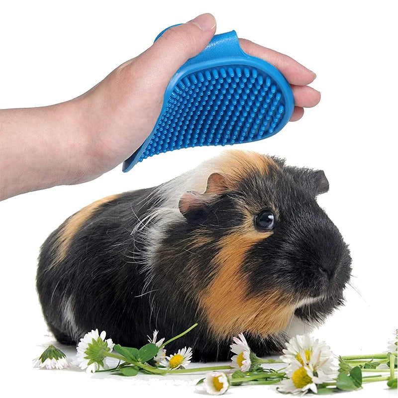Rabbit Grooming Kit Tear Stain Remover Cleaning Combs Pet Nail Clipper Double-Sided Shampoo Bath Brush for Guinea Pig Bunny