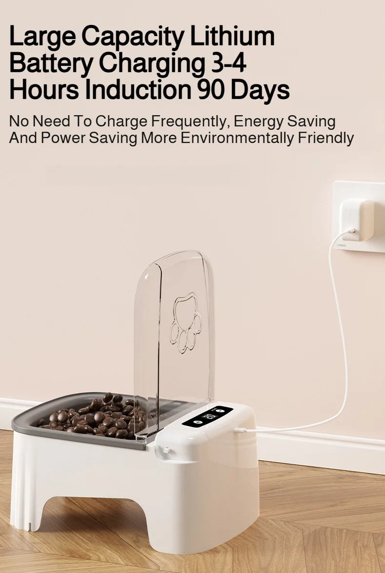 Pet Smart Sensor Feeder Automatic Sensor Open Lid Feeding Machine Cat Food Moistureproof Neck Care Smart Feeder for Small Dog