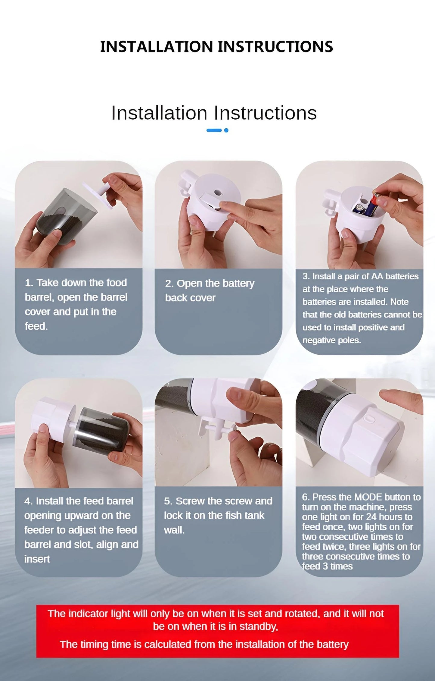 Automatic Fish Feeder with Smart Timer, 3 Feeding Modes, Large Capacity & Quiet for Aquarium Fish/Turtles