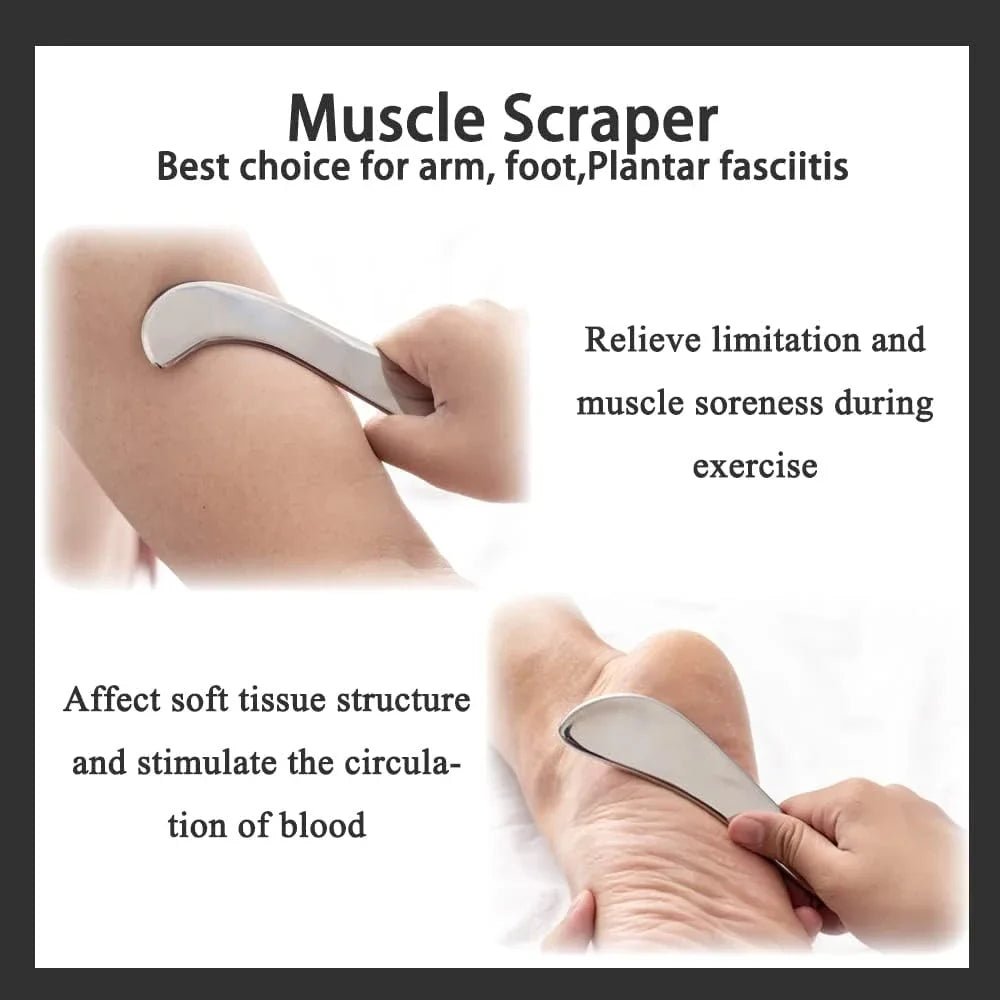 1/4/5/7pcs Stainless Steel Gua Sha Scraping Massage Tool Set IASTM Tools Great Soft Tissue Mobilization Tool