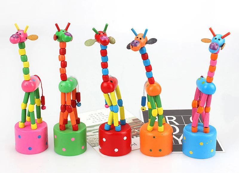 Montessori Toys Educational Wooden Toys for Children Early Learning Exercise Baby Fingers Flexible Materials Giraffe Toy Gifts