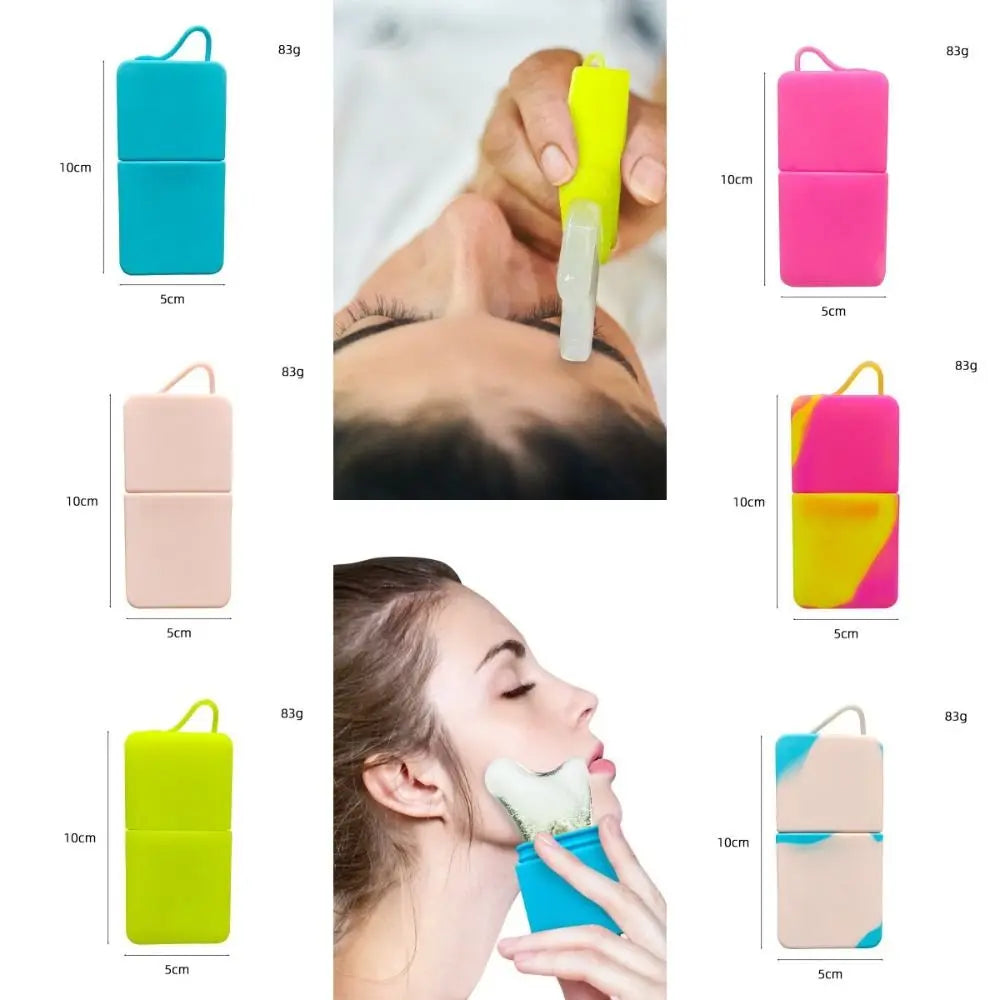 Gua Sha Silicone Ice Face Roller Cold Therapy Alleviate Puffiness Cooling Face Contour Globes Lifting Contour Brighten