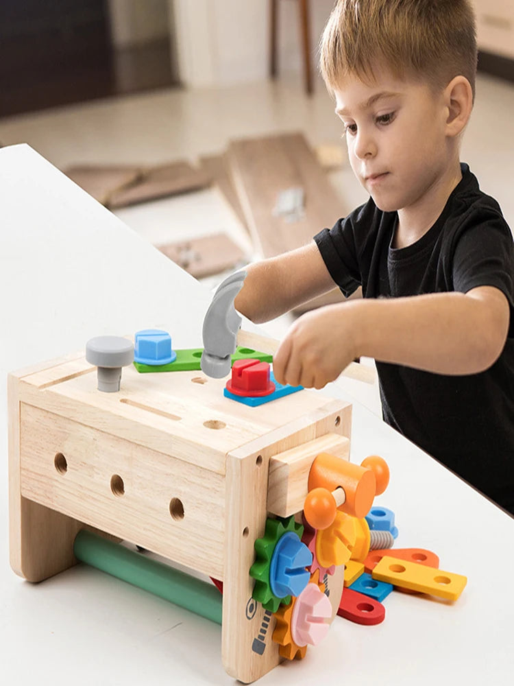 Kids Tool Bench Wooden Set Toys Montessori Toys Workbench Construction Toys Educational   Toys Christmas Birthday Gifts boys