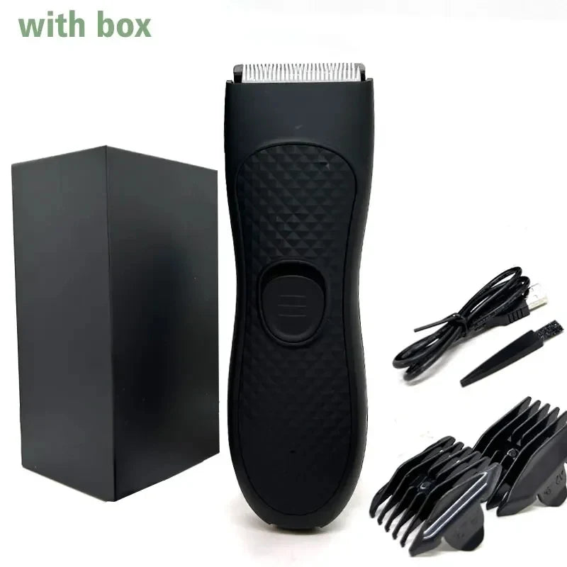 Men's Electric Groin Hair Trimmer Pubic Hair Trimmer Body Grooming Clipper for Men Bikini Epilator Rechargeable Shaver Razor
