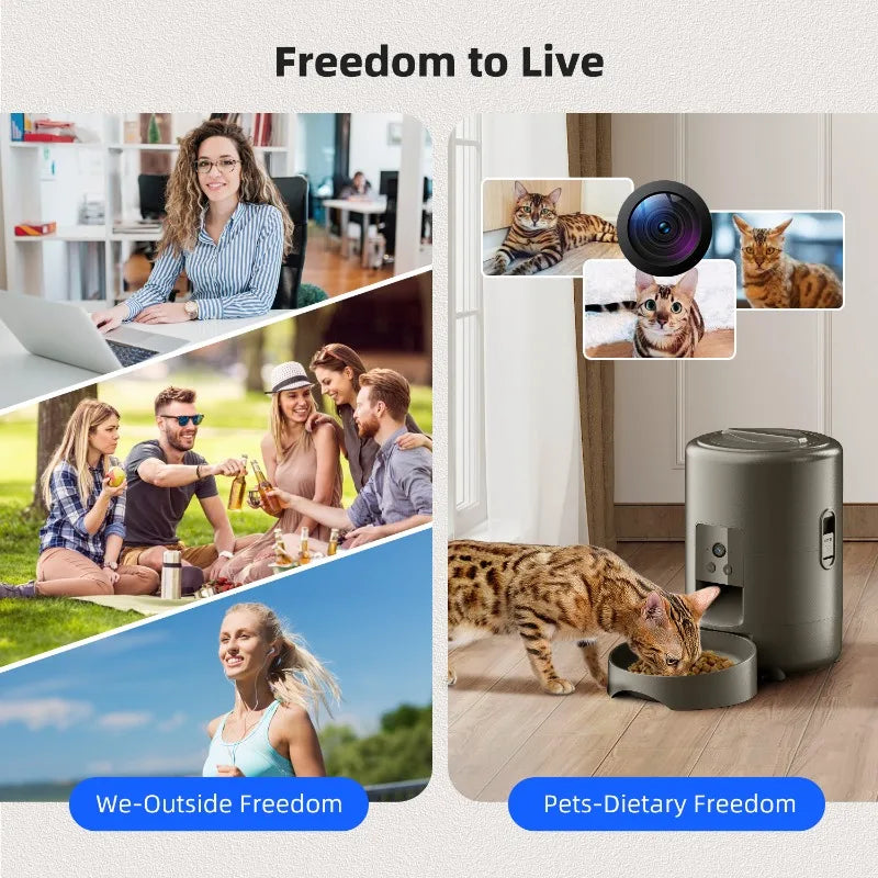 2L Smart Dog Automatic Feeder Wifi Video Capability Timer Dogs Automatic Feeders with Camera Cat Feeders Cheap Pet Supplies