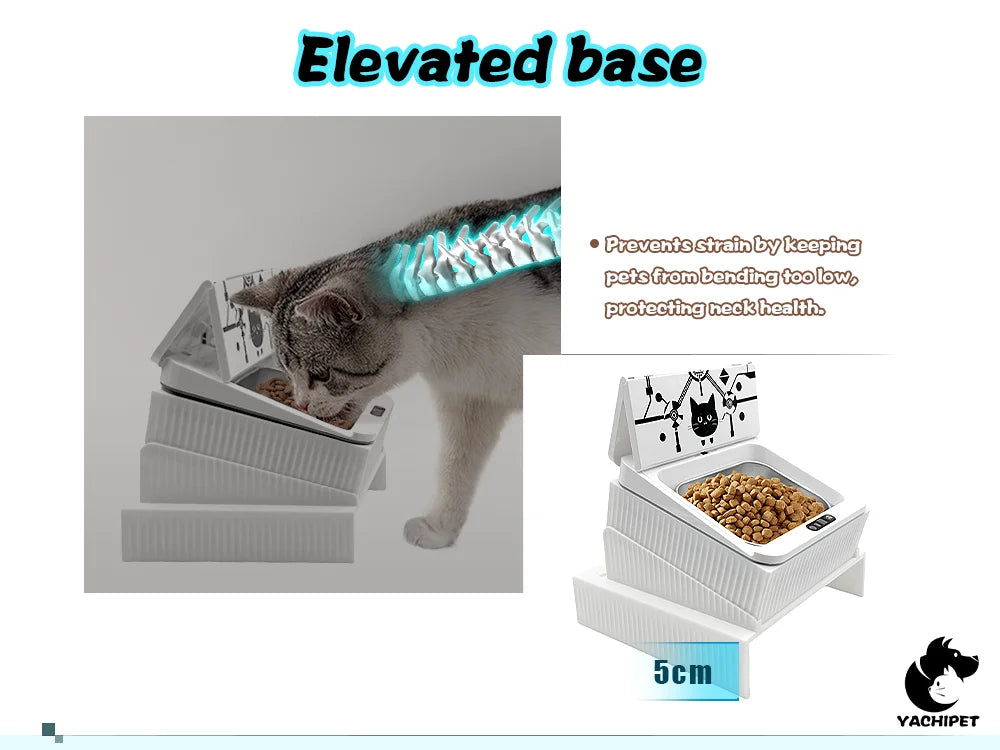 Cat Automatic Feeder Smart Infrared Auto-Opening Pet Bowl Long-lasting Energy with Sealed Lid for Home Outdoor Camping