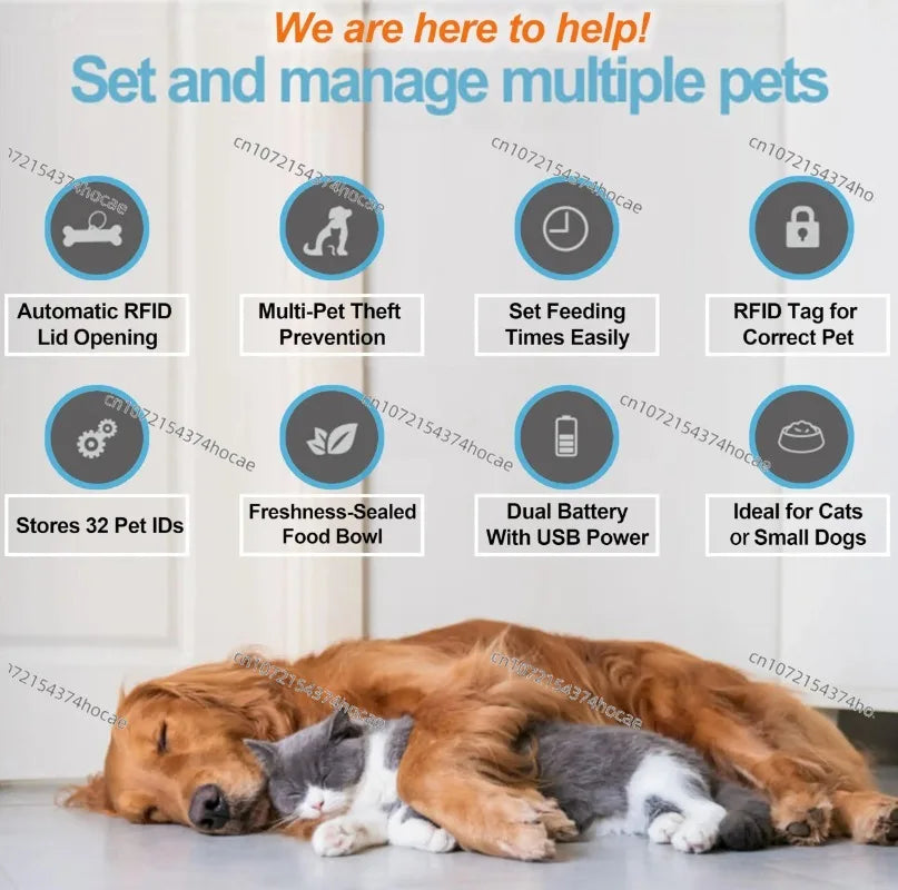 NEW Smart RFID Pet Feeder Bowl For Cats Dog And Multi Pets Homes Intelligent Automatic Timed Cat Food Dispenser