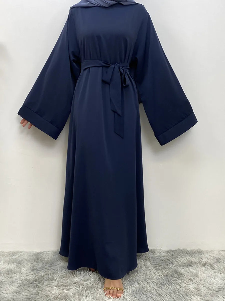 Muslim Women Arabic Dubai Eid Abaya Plus Size Long Dress Modest Ramadan Solid Color Prayer Robe Kaftan Femme Islamic Clothing