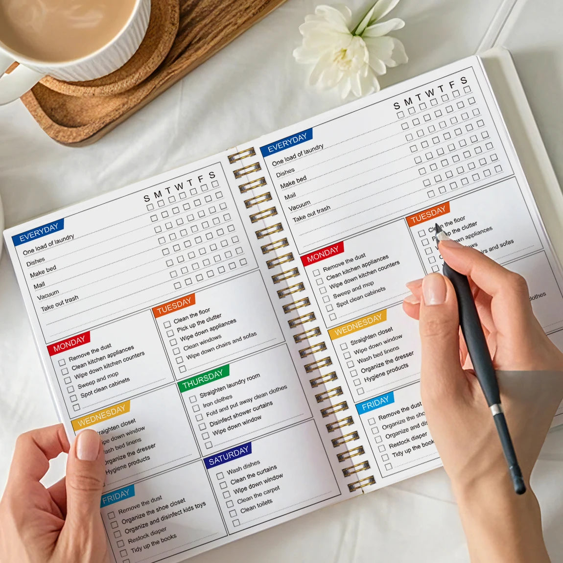 A5 Cleaning Planner,Weekly Cleaning Schedule, Home Organization Journal for  Stress-Free Home Organization and Housekeeping